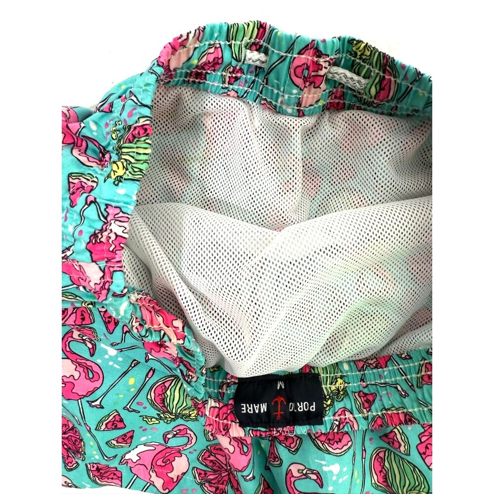 Porto Mare neon flamingo swim trunks - Picture 5 of 8